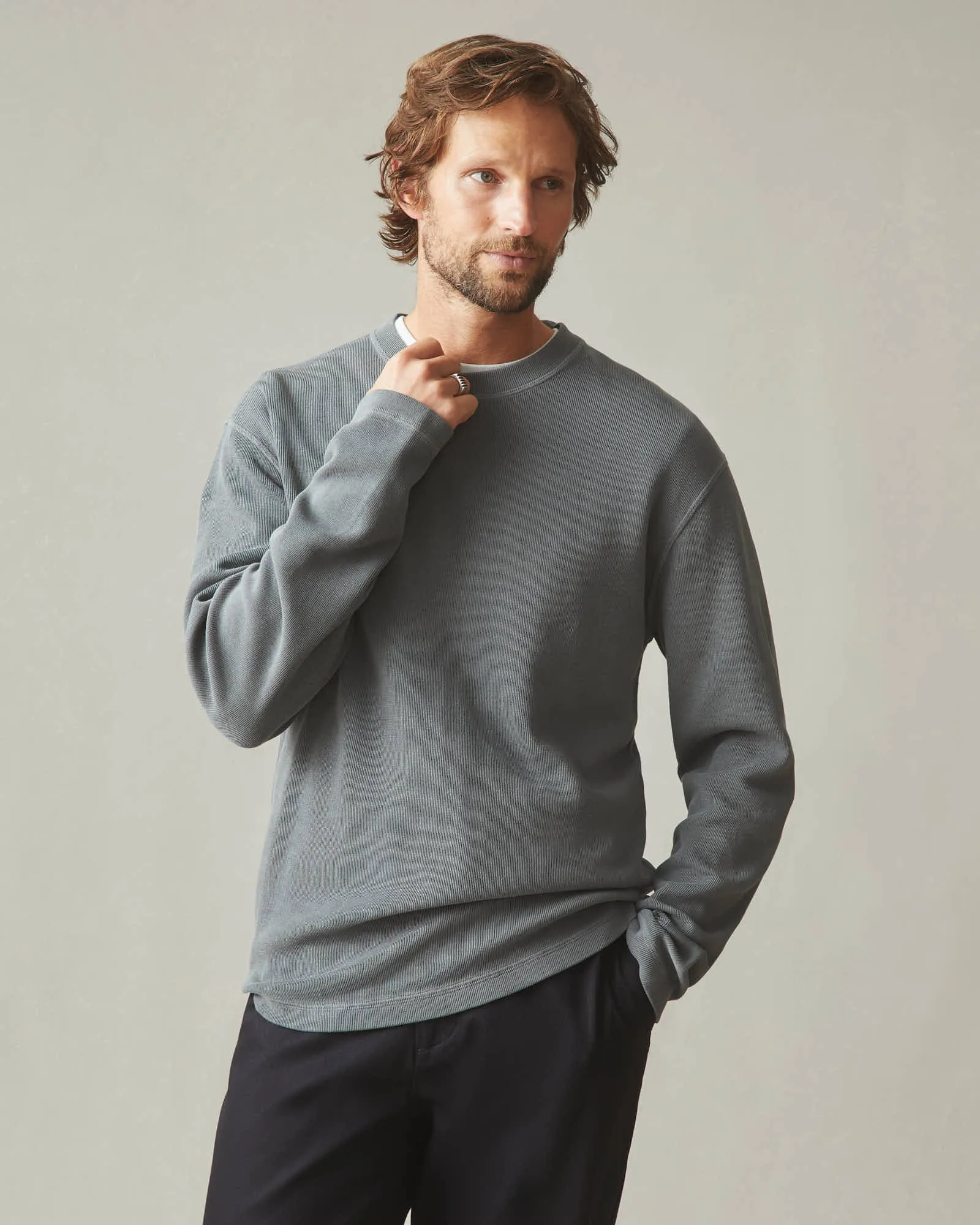 Men's French Rib Crew - Lava Smoke sold by American Giant product image thumbnail 2