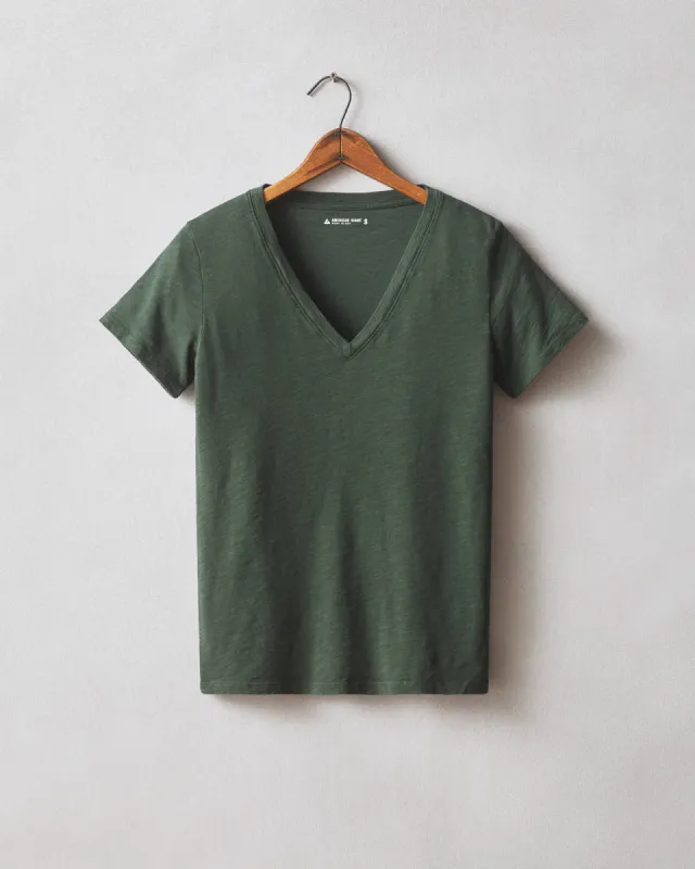 Premium Slub V-Neck Tee - Green Moss sold by American Giant