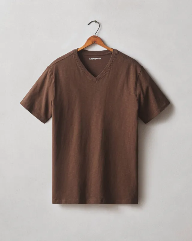 Men's Premium Slub V-Neck Tee - Chicory Coffee sold by American Giant