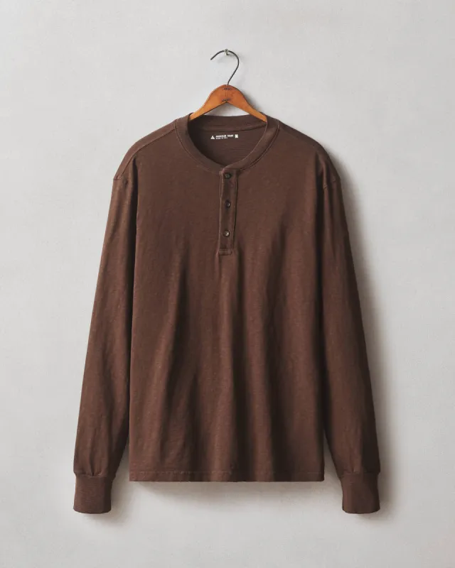 Men's Premium Slub Long Sleeve Henley - Chicory Coffee sold by American Giant
