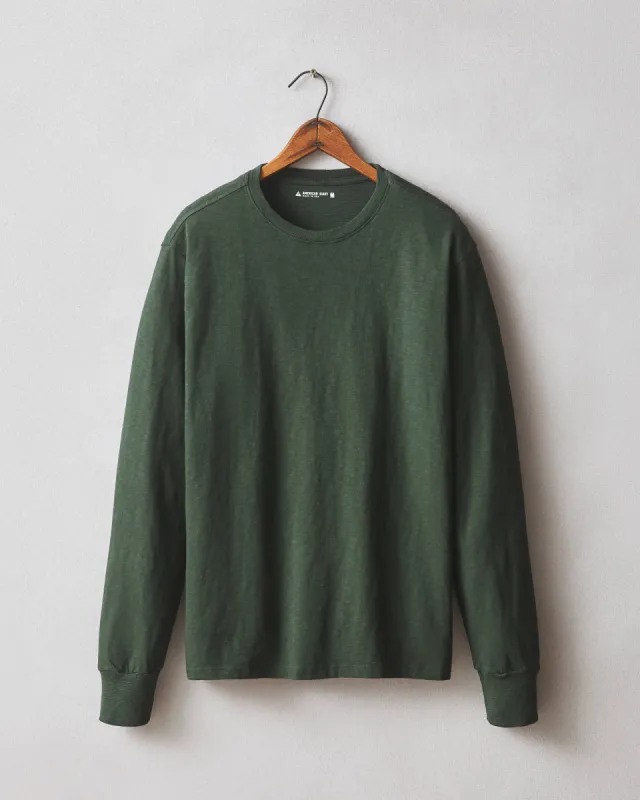 Men's Premium Slub Crew Long Sleeve Tee - Green Moss sold by American Giant
