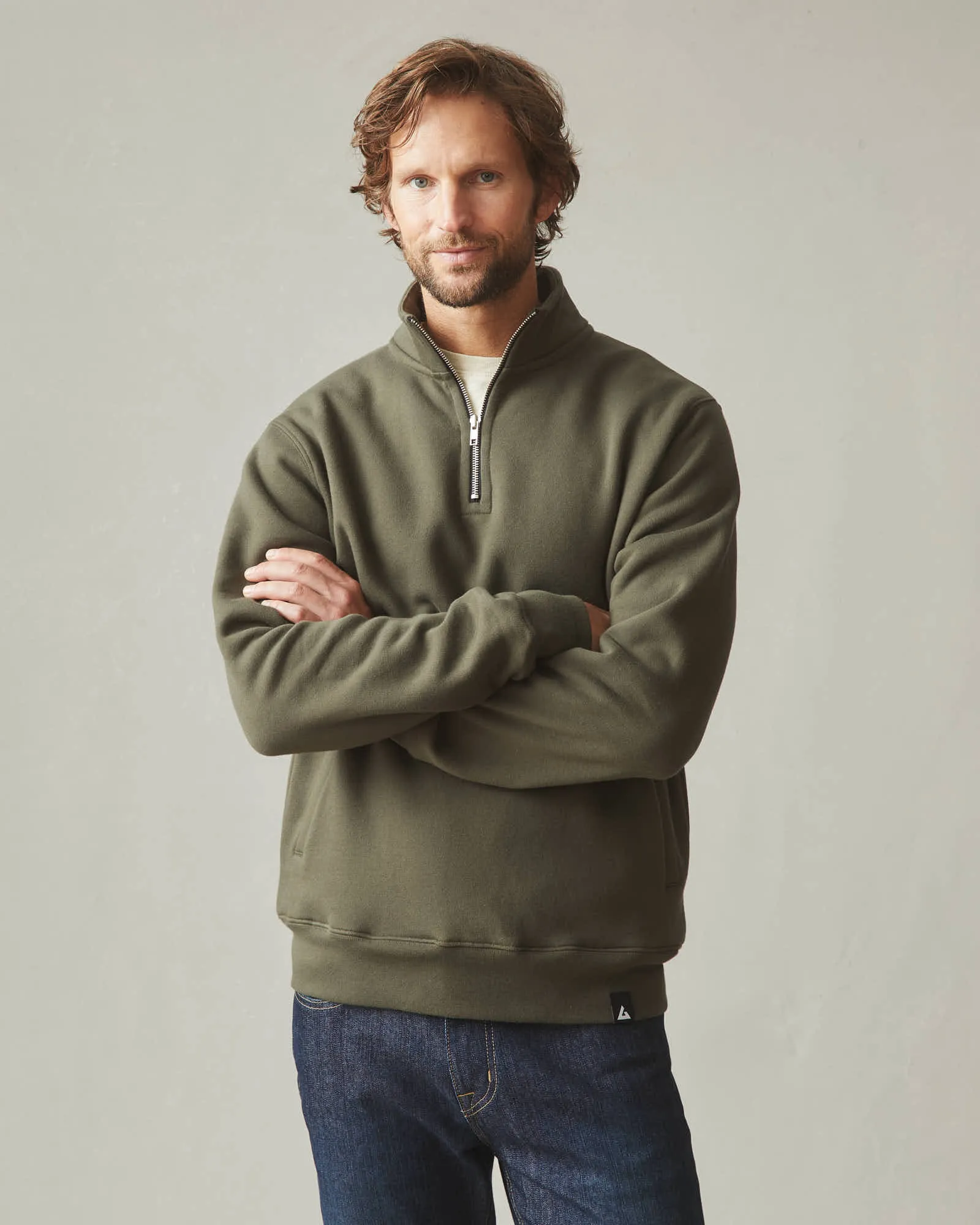 Men's Carolina Quarter Zip - Deep Olive sold by American Giant product image thumbnail 2