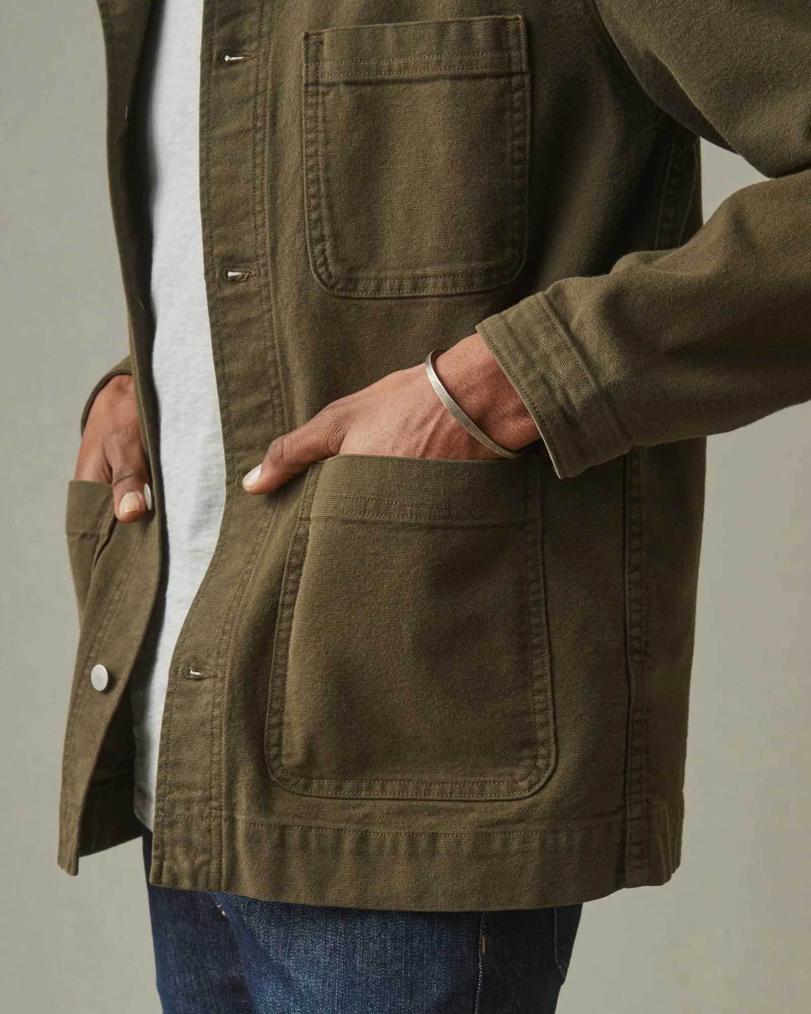 Unisex Roughneck Chore Jacket - Deep Olive sold by American Giant product image thumbnail 3