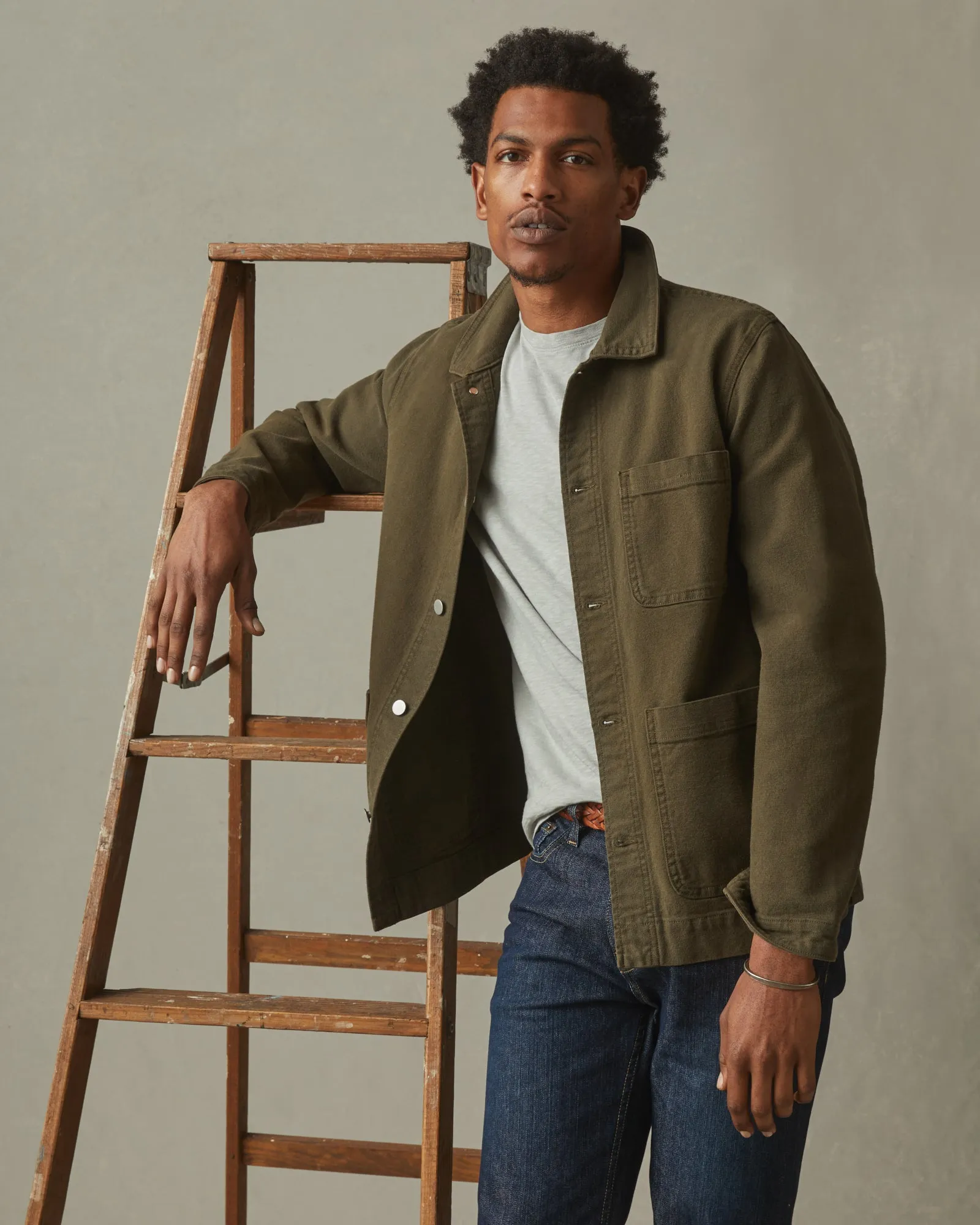 Unisex Roughneck Chore Jacket - Deep Olive sold by American Giant product image thumbnail 4