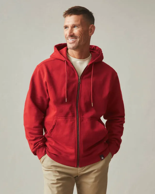 Relaxed Classic Full Zip - Real Red sold by American Giant