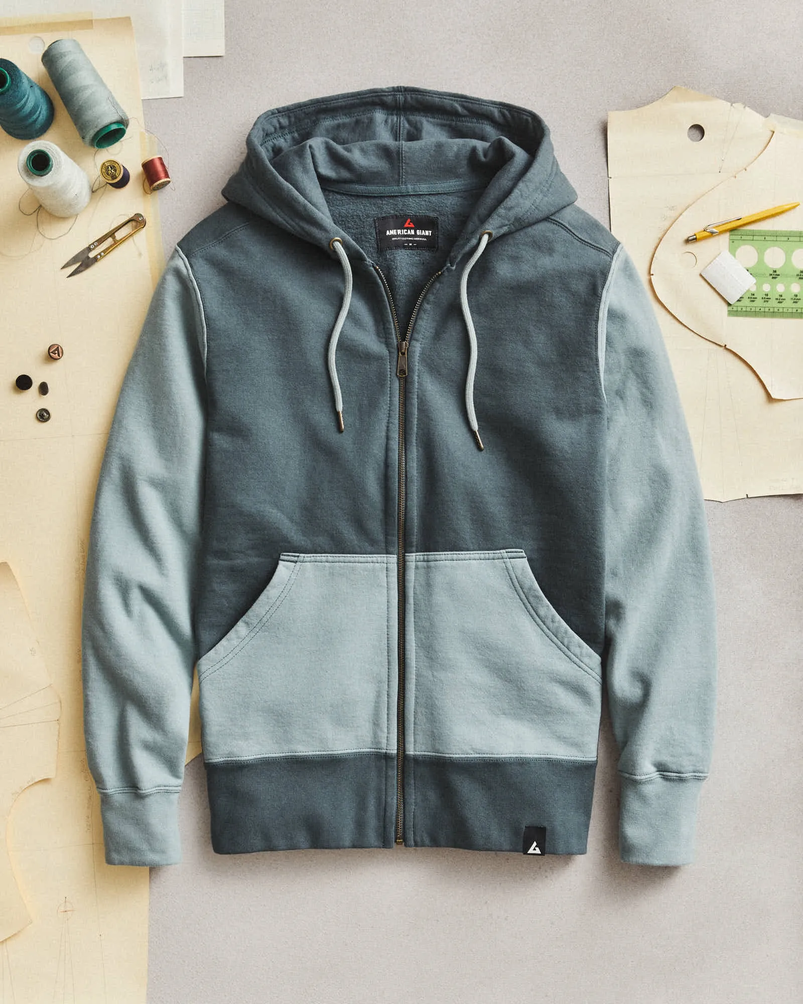 Vault Classic Full Zip - Vintage Indigo Lead sold by American Giant