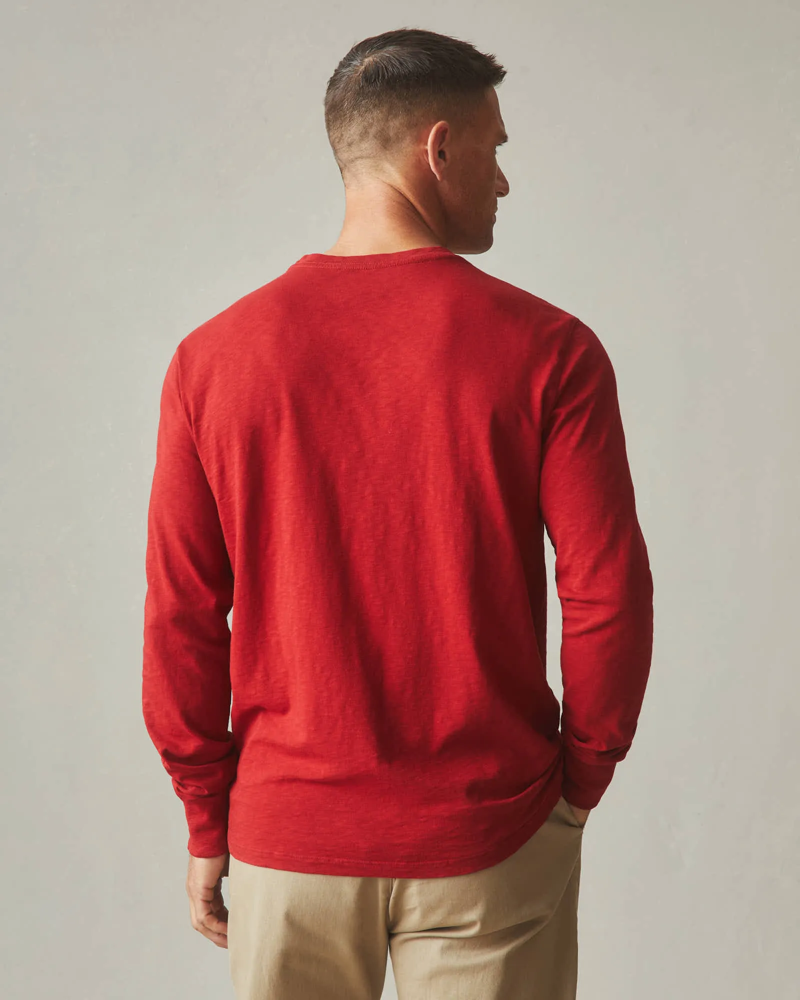 Men's Premium Slub Crew Long Sleeve Tee - Real Red sold by American Giant product image thumbnail 3