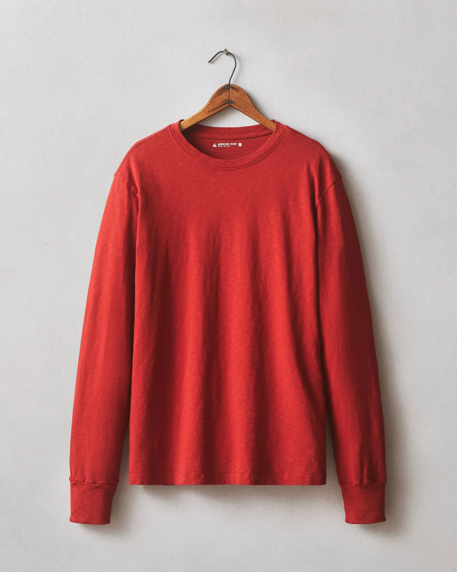 Men's Premium Slub Crew Long Sleeve Tee - Real Red sold by American Giant product image thumbnail 4
