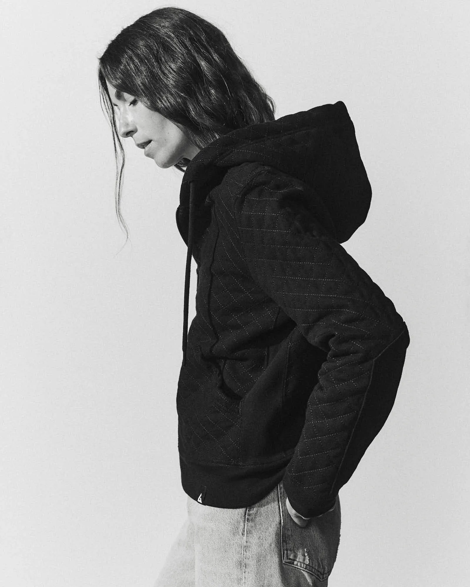 Diamond Stitch Relaxed Classic Full Zip - Black sold by American Giant product image thumbnail 2