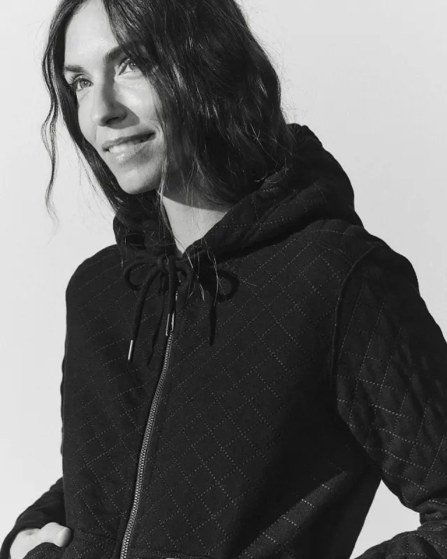 Diamond Stitch Relaxed Classic Full Zip - Black sold by American Giant