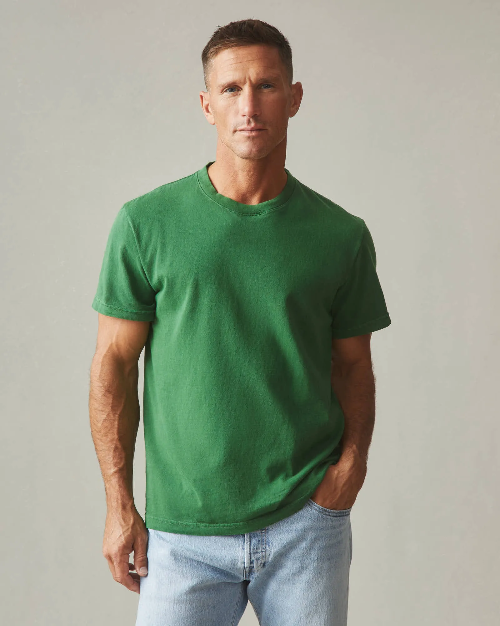 Men's Vintage Crew Tee - Washed Formal Garden sold by American Giant