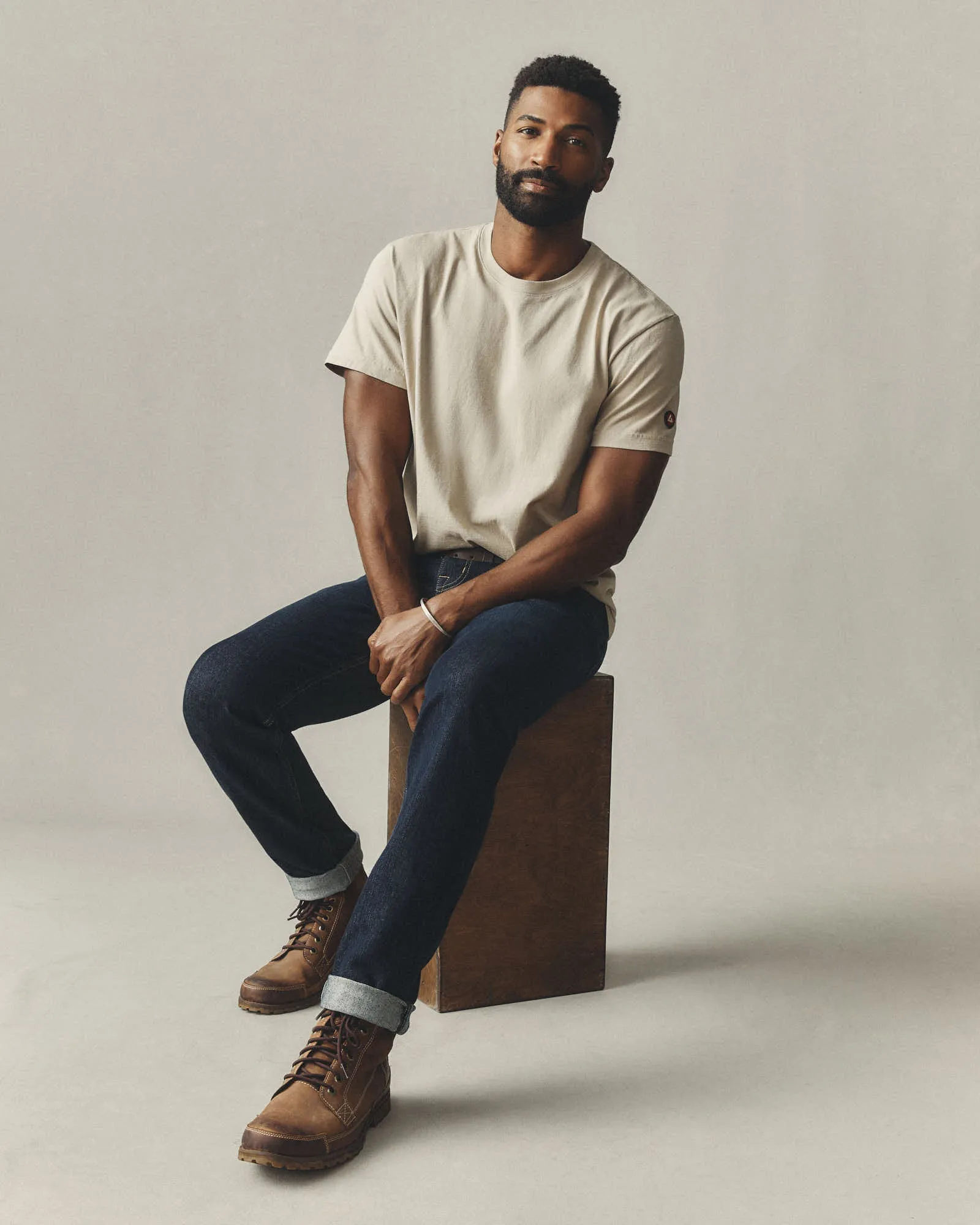 Men's Vintage Crew Tee - Washed Lemon Pepper sold by American Giant product image thumbnail 4