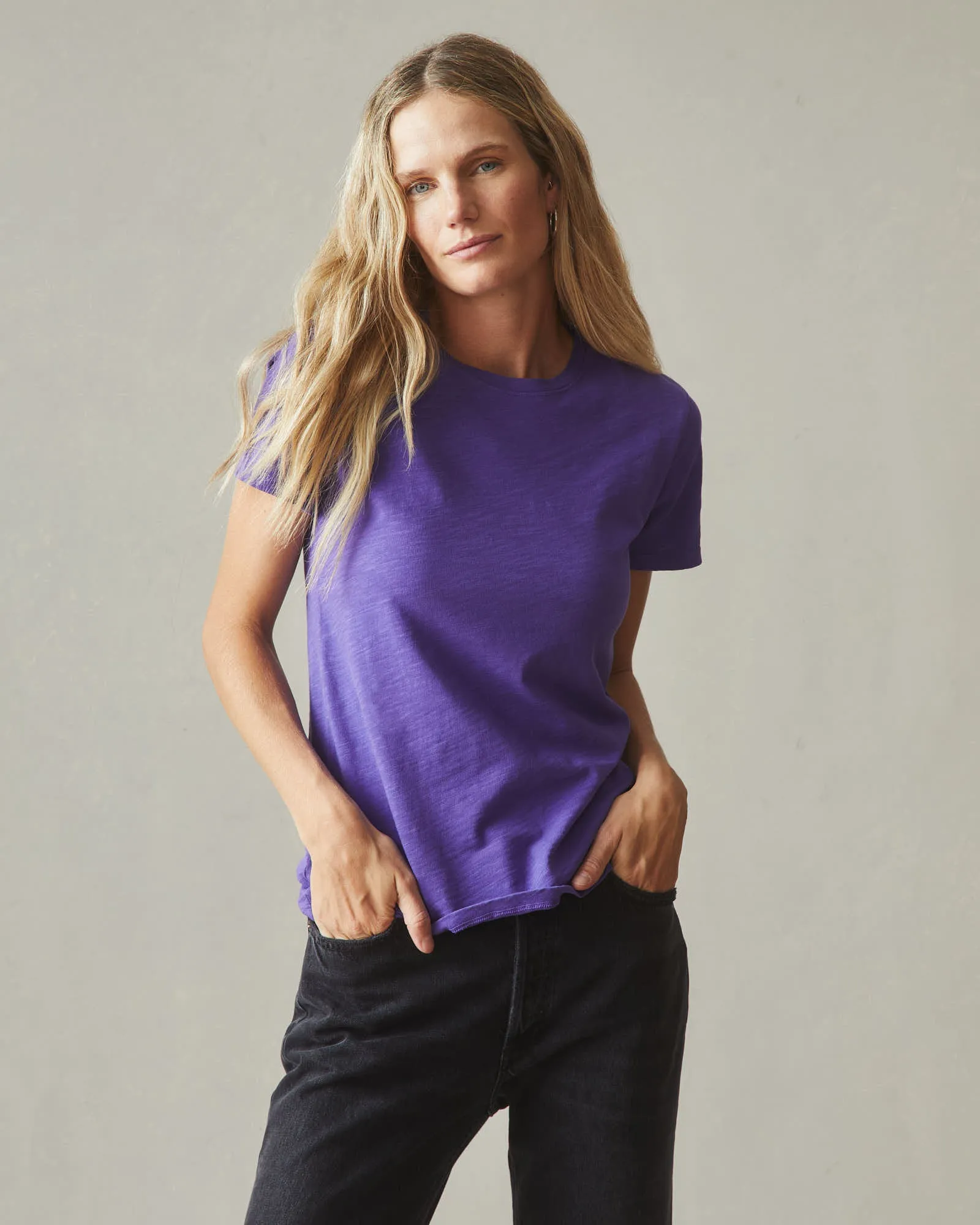 Women's Premium Slub Crew Tee - Ultra Violet sold by American Giant