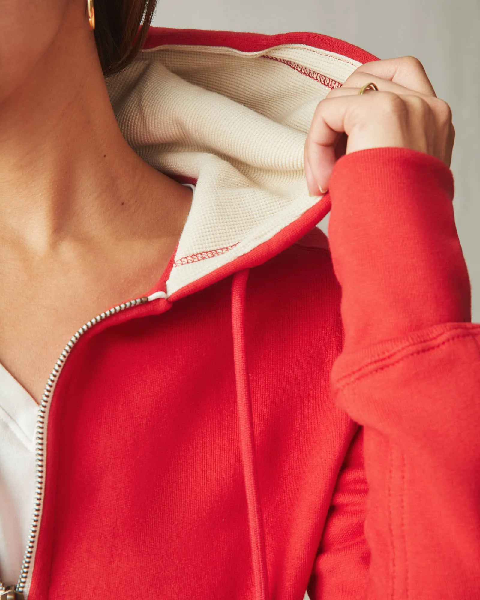 Women's Classic Full Zip Waffle Hood - Salsa sold by American Giant product image thumbnail 3