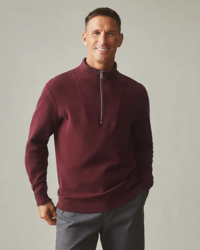 Men's French Rib Half Zip - Zinfandel sold by American Giant