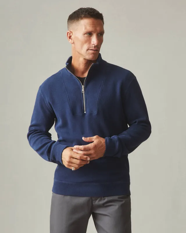 Men's French Rib Half Zip - Pageant Blue sold by American Giant