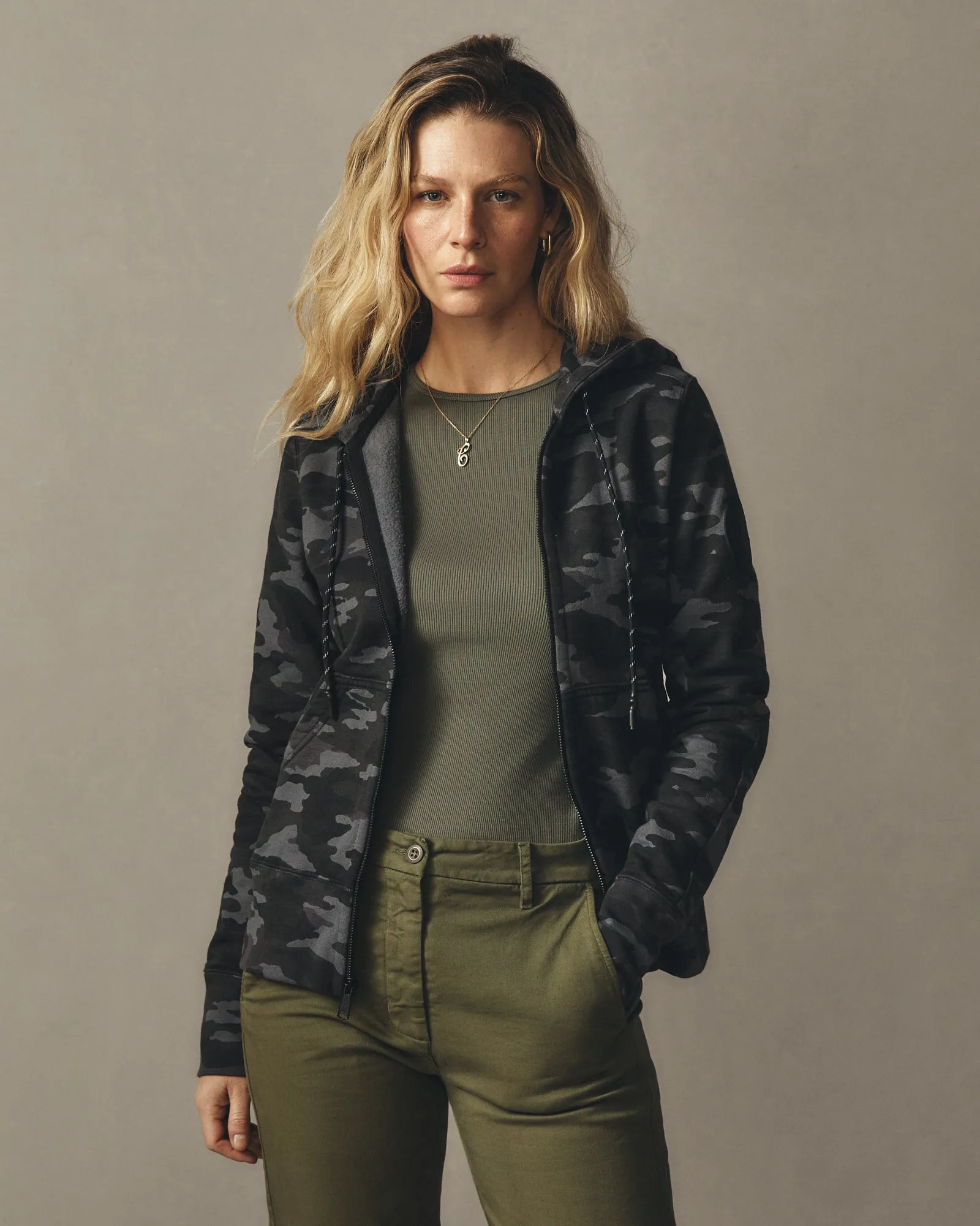Women's Women's Classic Full Zip - Black Camo sold by American Giant product image thumbnail 4