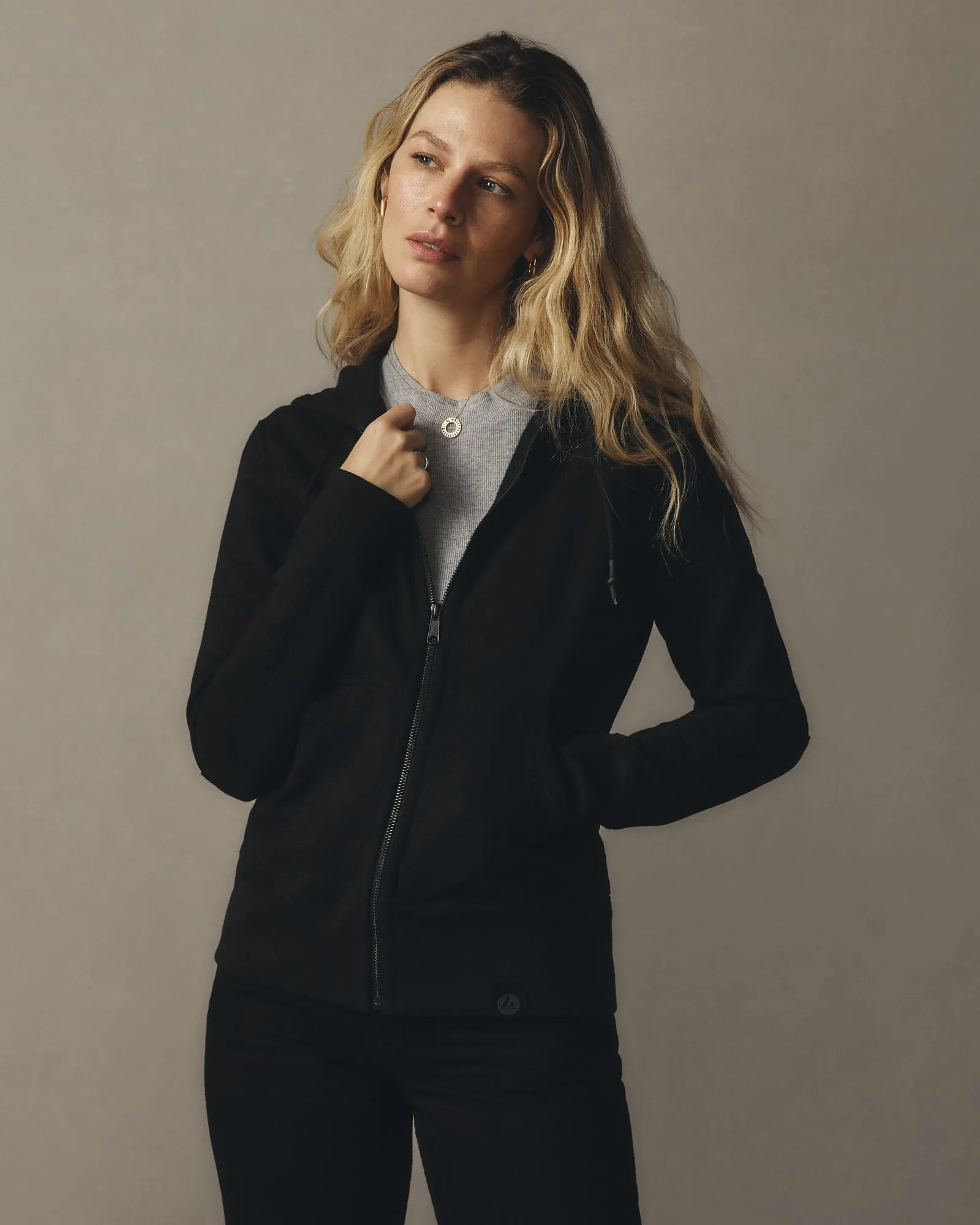 Women's Classic Full Zip - Stealth Black sold by American Giant product image thumbnail 5