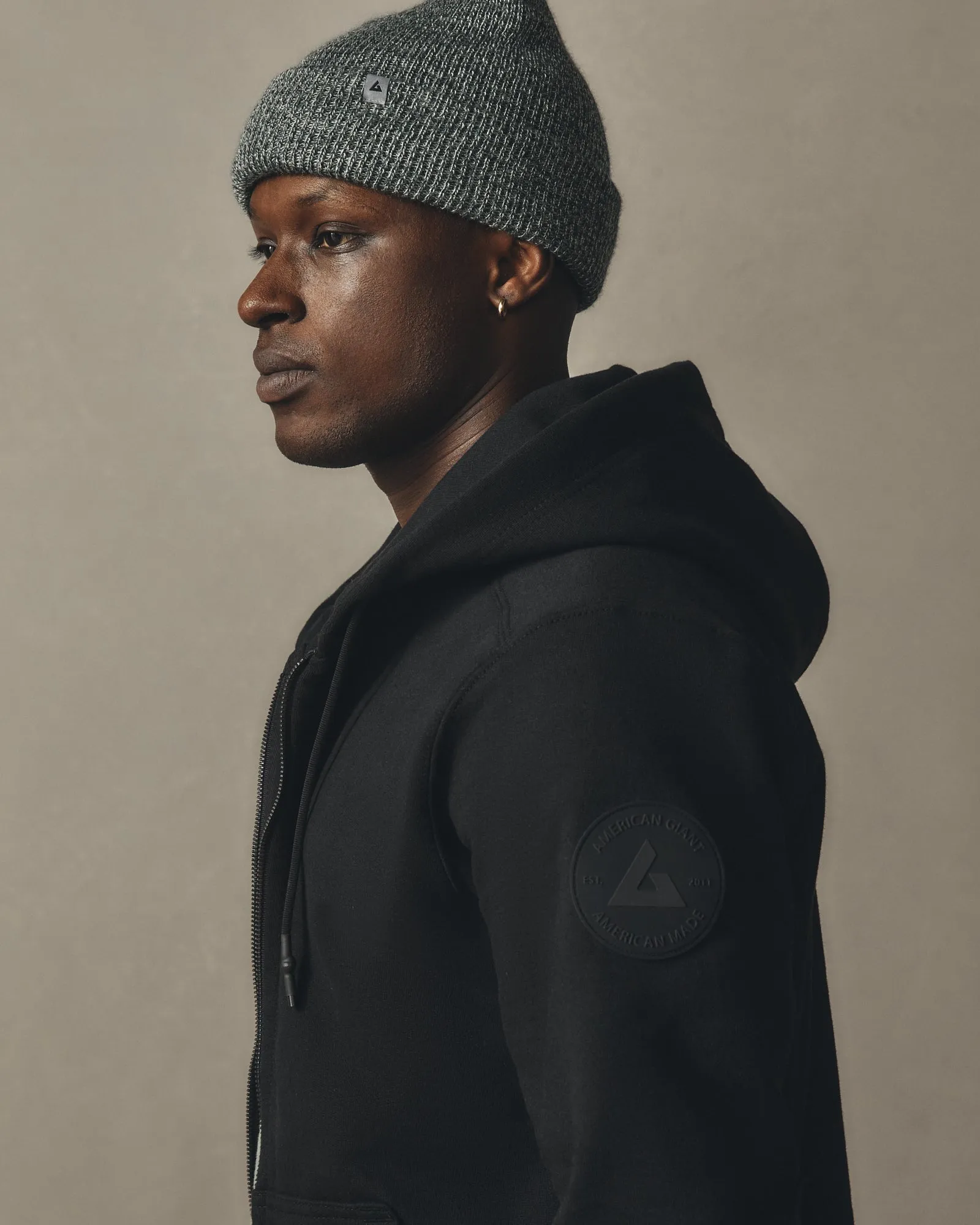 Men's Classic Full Zip - Stealth Black sold by American Giant product image thumbnail 3