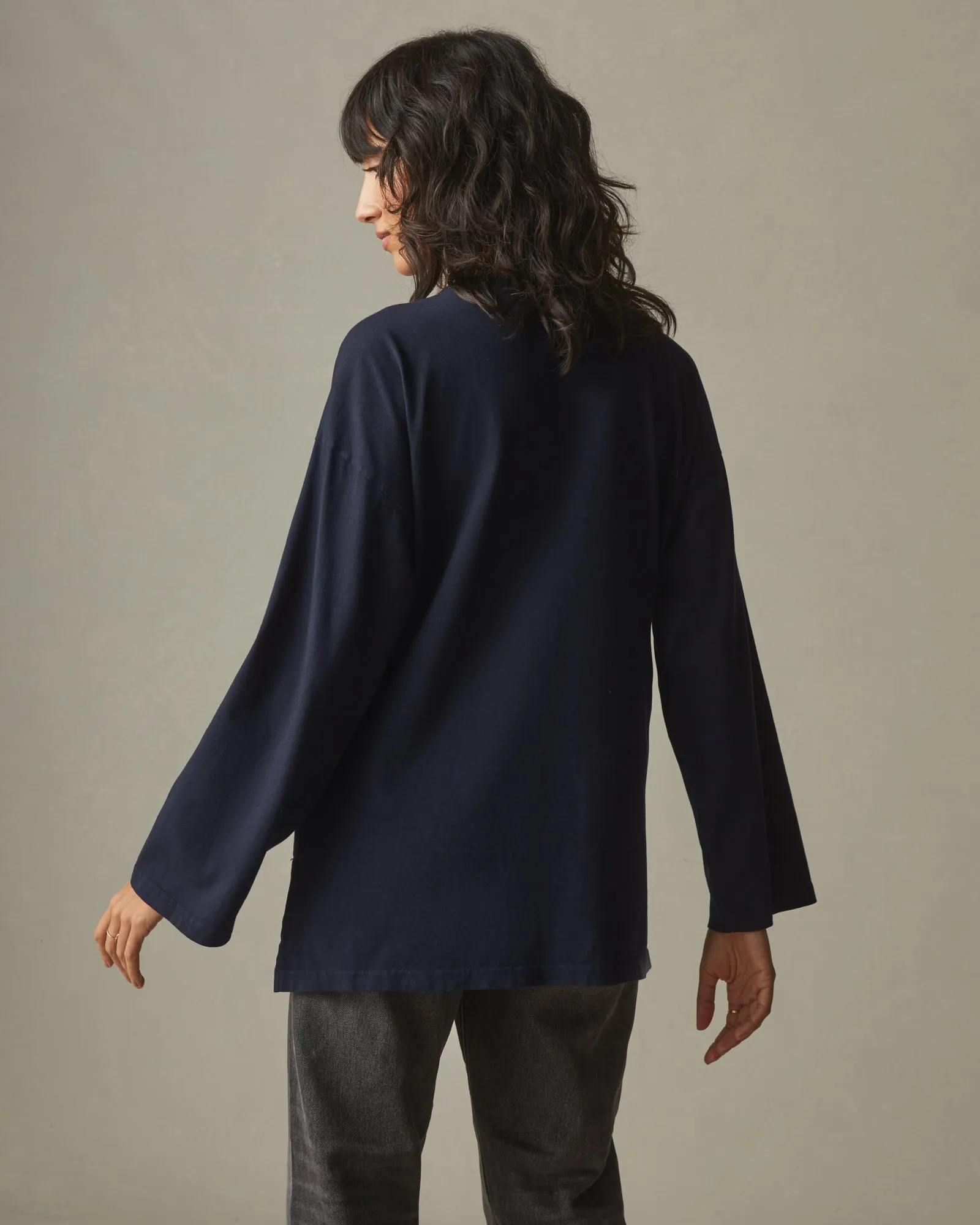 Women's Relaxed Cotton Long Sleeve Tee - Dress Navy sold by American Giant product image thumbnail 2