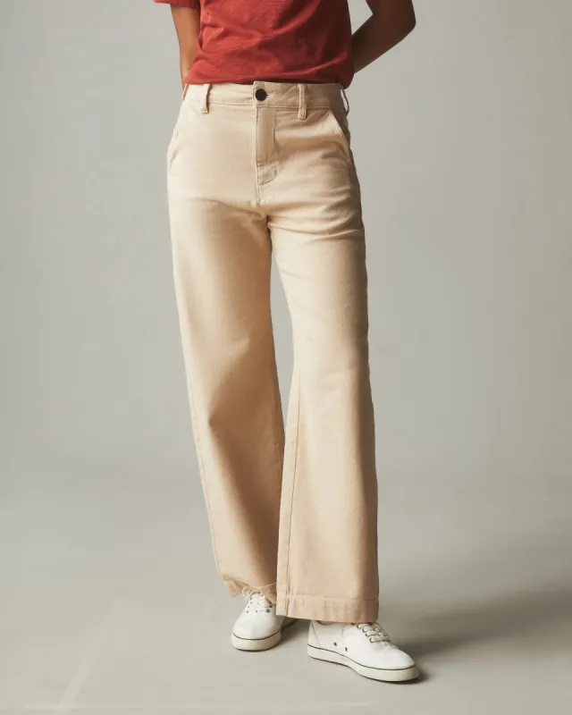 Women's Roughneck Wide Leg - Contrast Stitch - Toasted Sesame sold by American Giant