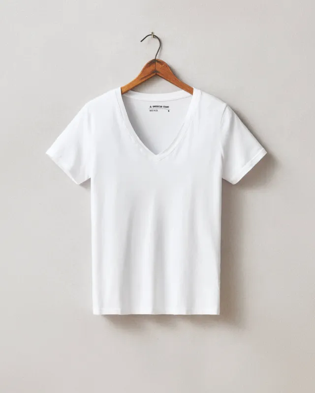 Classic Cotton V-Neck Tee - White sold by American Giant