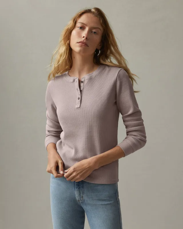 Waffle Henley - Sunset sold by American Giant