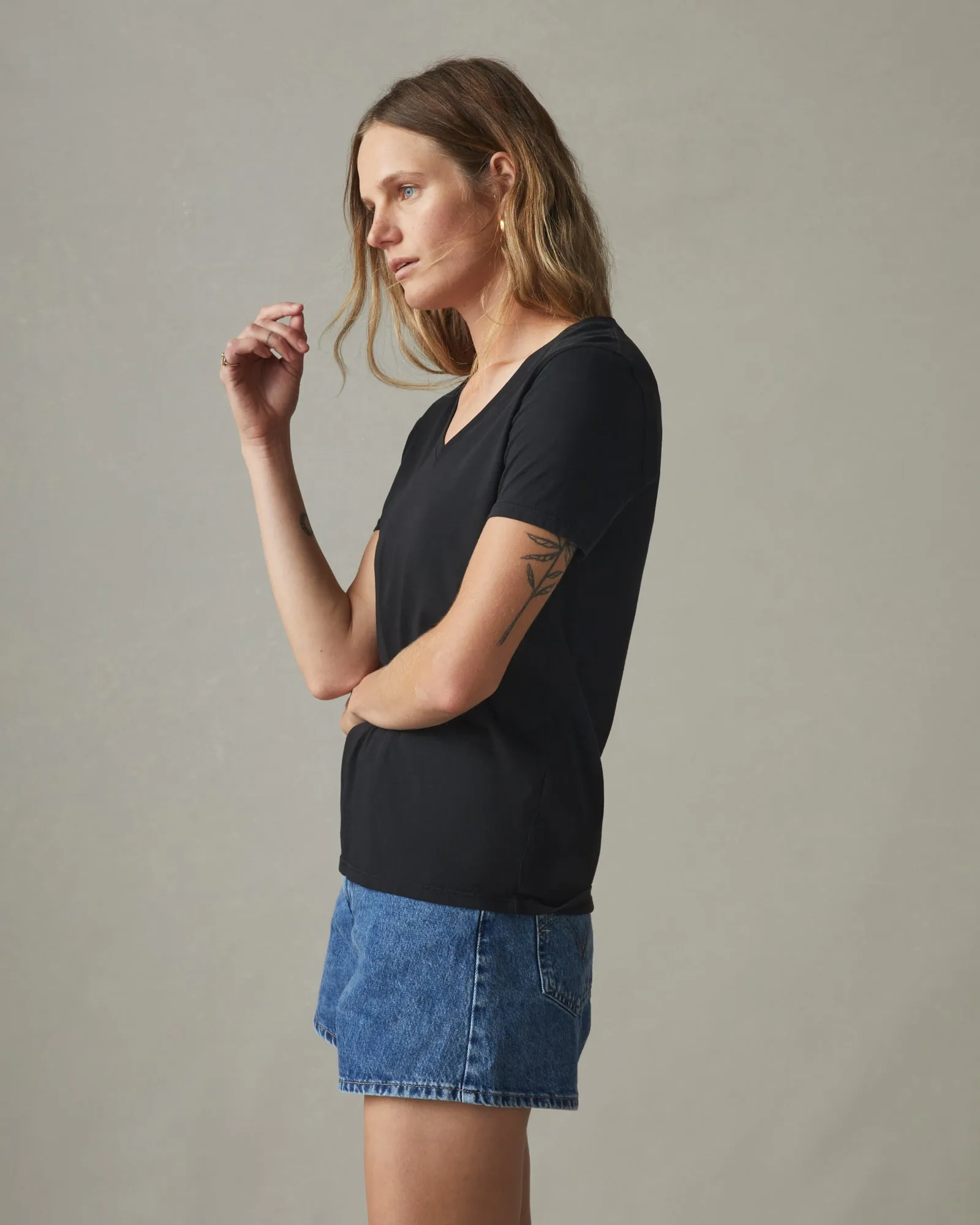 Classic Cotton V-Neck Tee - Black sold by American Giant product image thumbnail 3