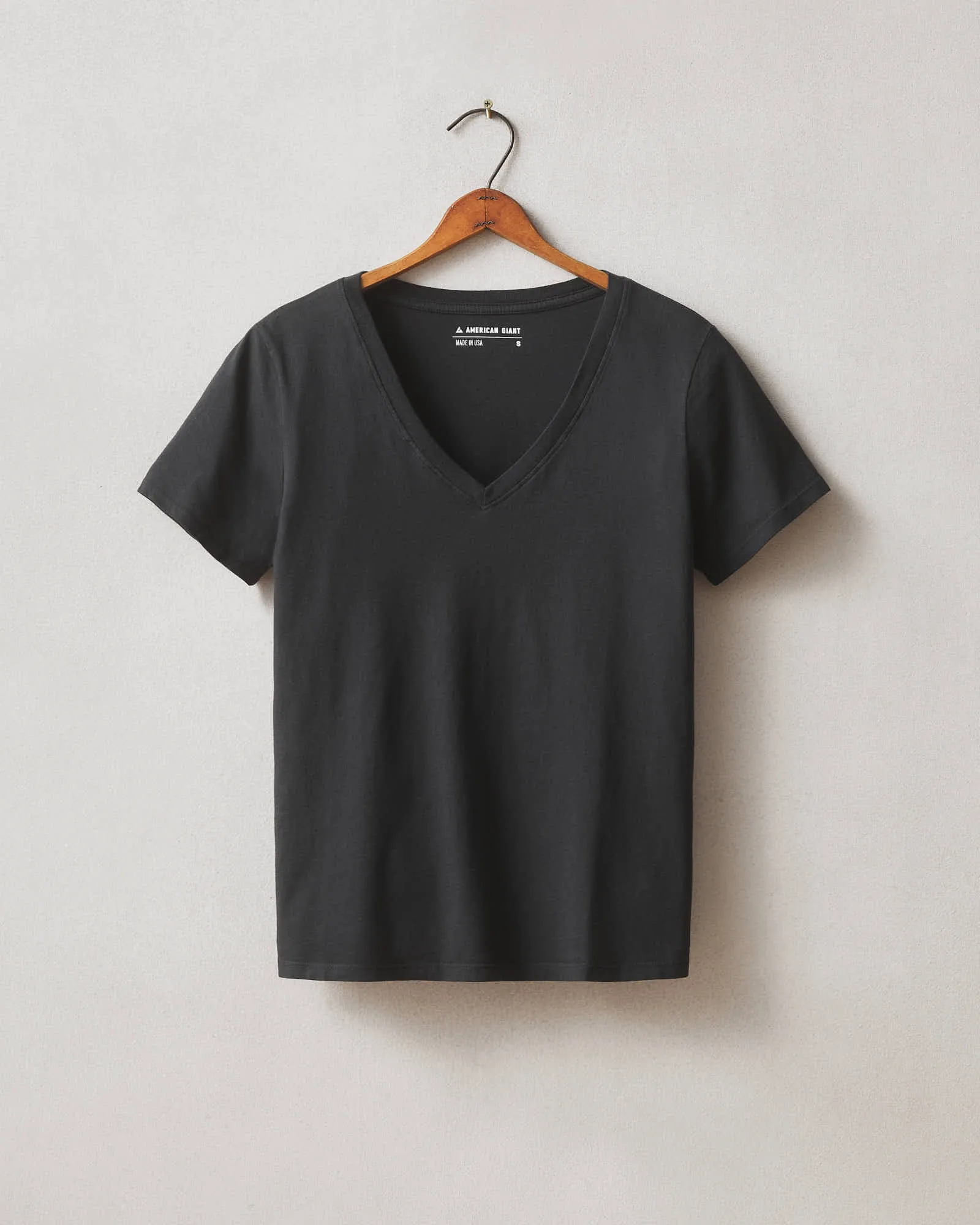Classic Cotton V-Neck Tee - Black sold by American Giant