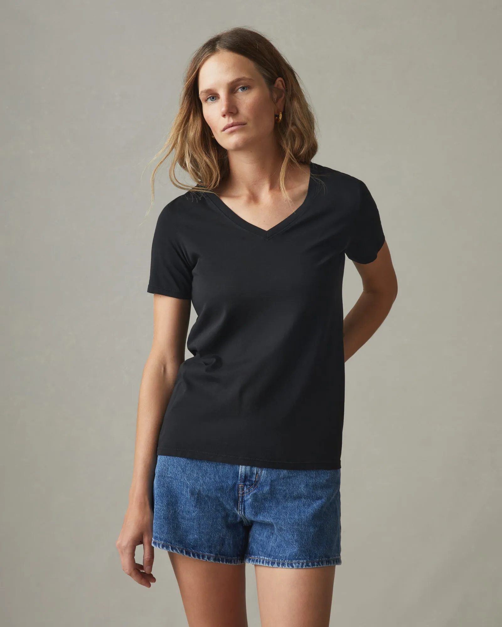 Classic Cotton V-Neck Tee - Black sold by American Giant product image thumbnail 2