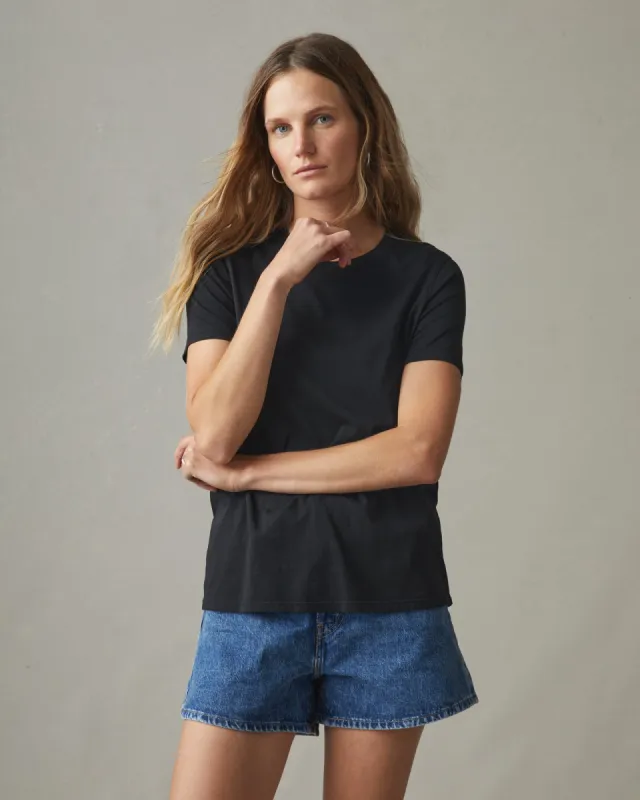 Classic Cotton Crew Tee - Black sold by American Giant
