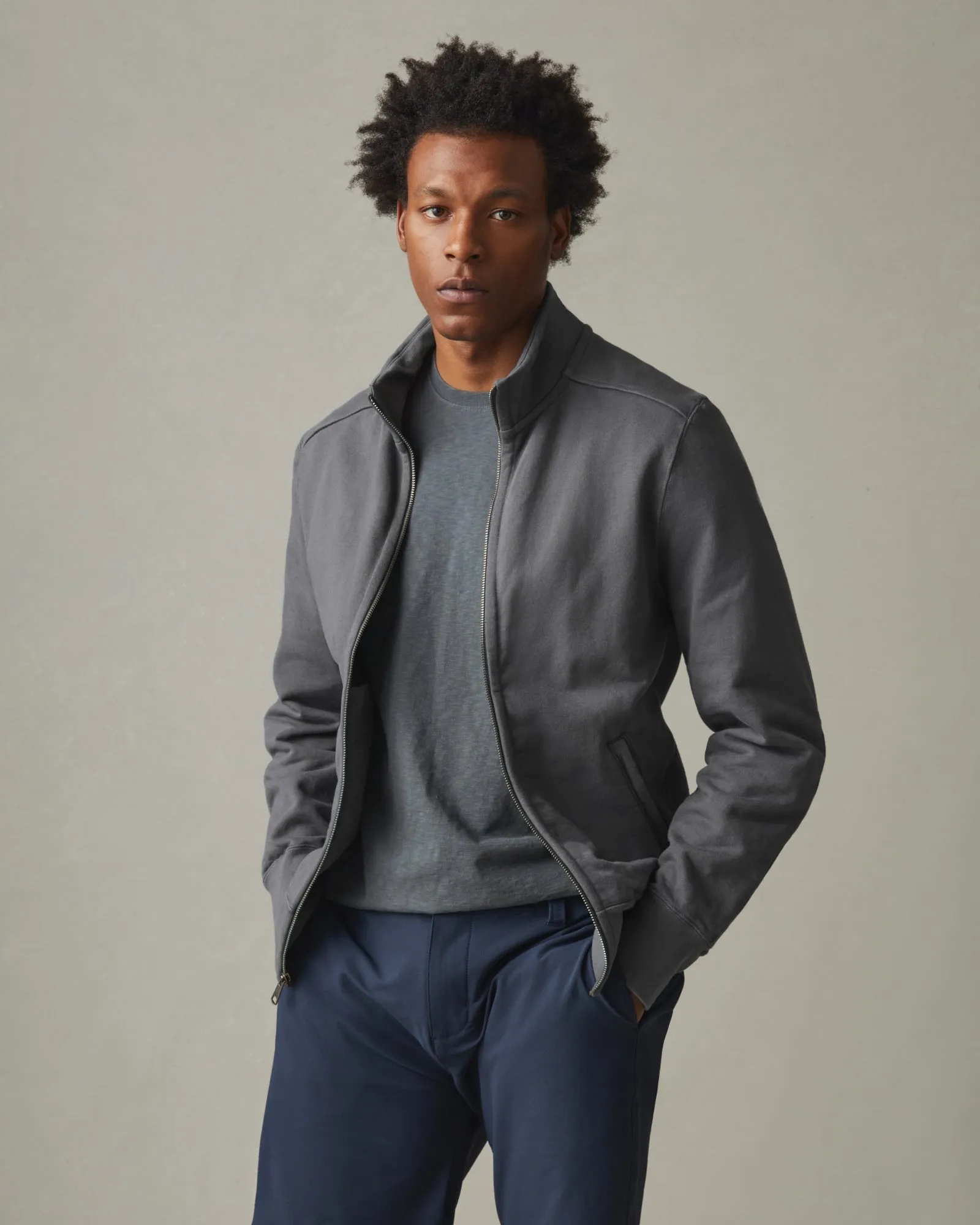 Men's Moto Full Zip Original - Iron sold by American Giant