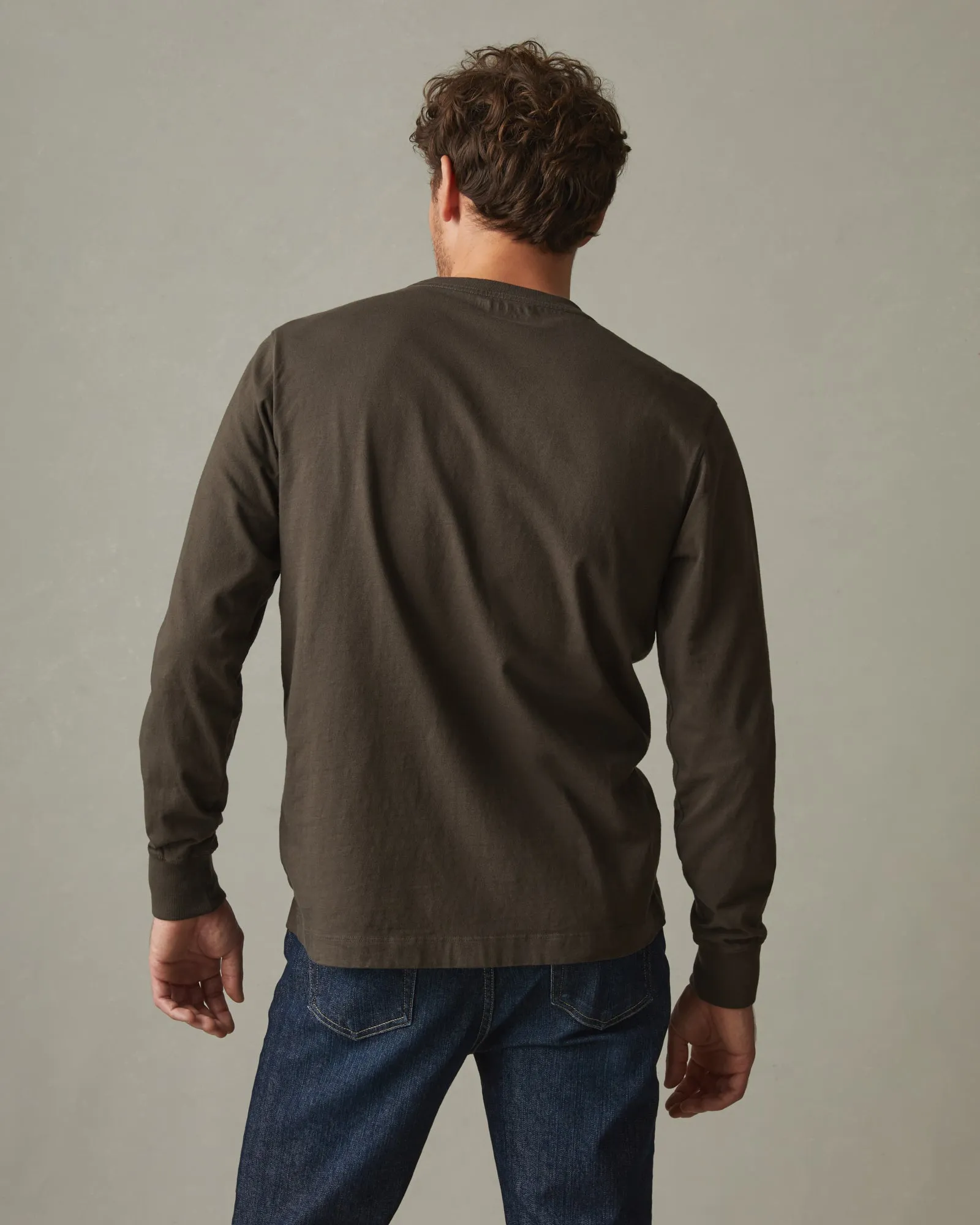 Heavyweight Pocket Tee Long Sleeve - Oak sold by American Giant product image thumbnail 3