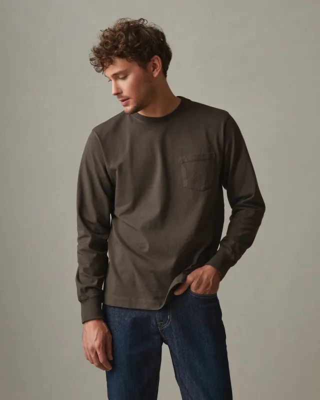 Heavyweight Pocket Tee Long Sleeve - Oak sold by American Giant