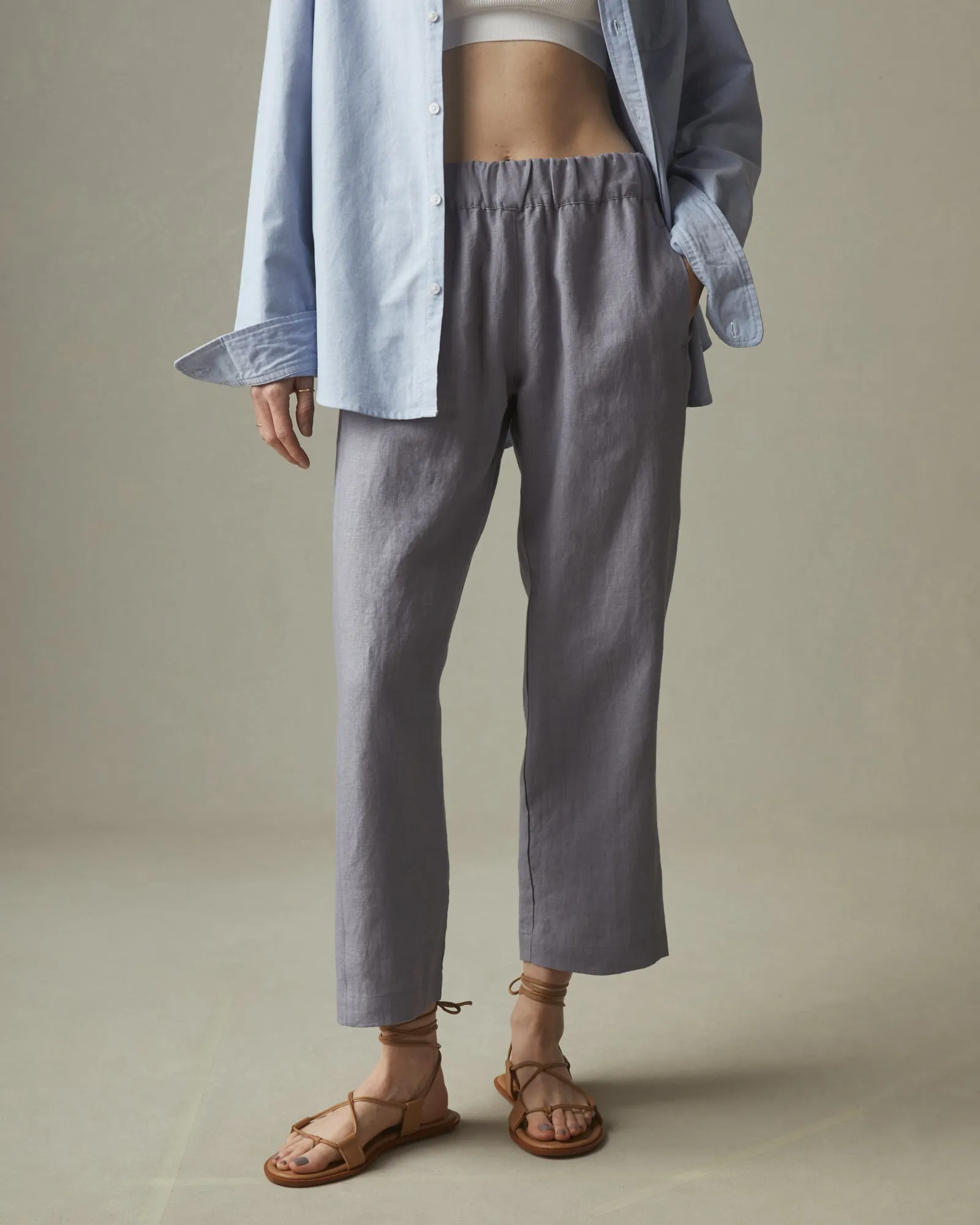 Women's Easy Linen Pant - Grey Lavender sold by American Giant