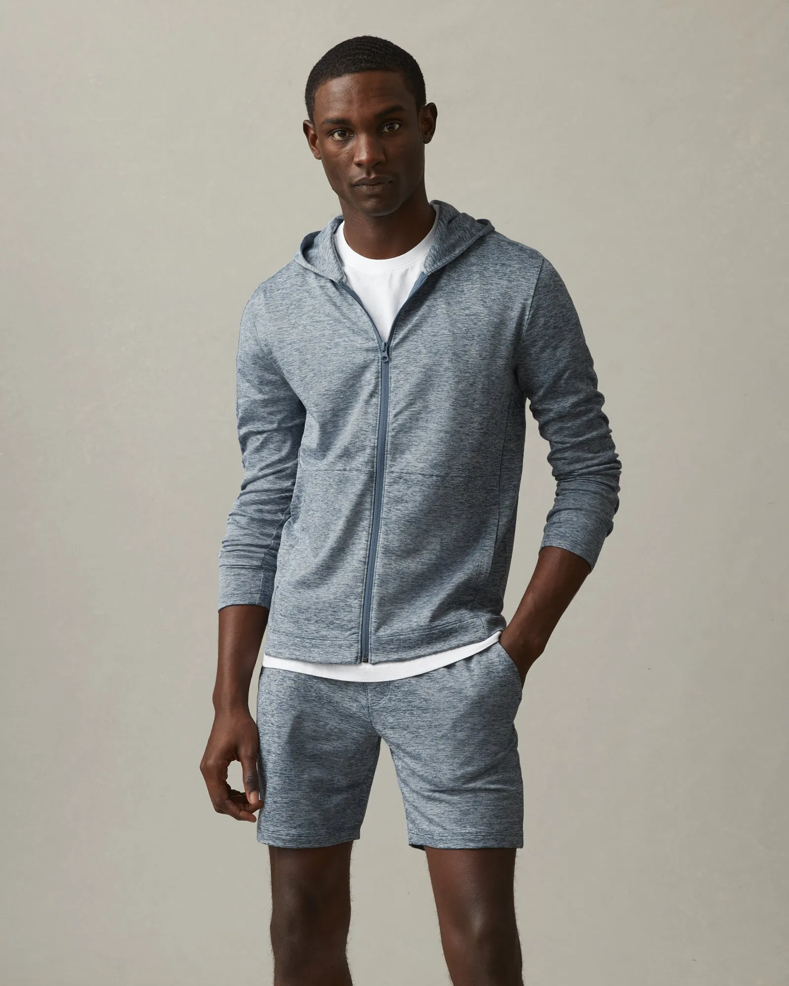 Men's Lightweight Full Zip - Bluefin Heather sold by American Giant product image thumbnail 4