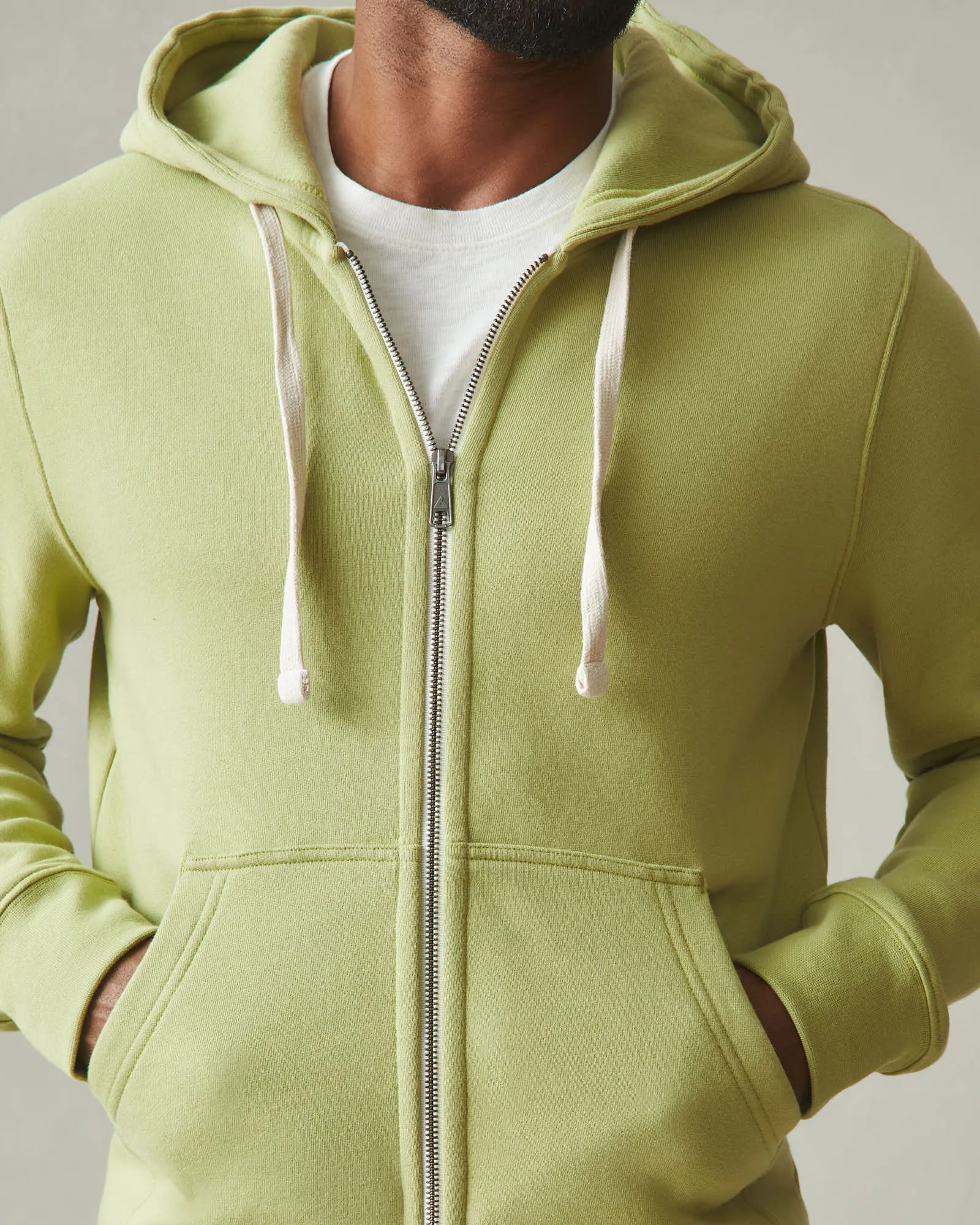 Men's Midweight Full Zip - Light Fern sold by American Giant product image thumbnail 2