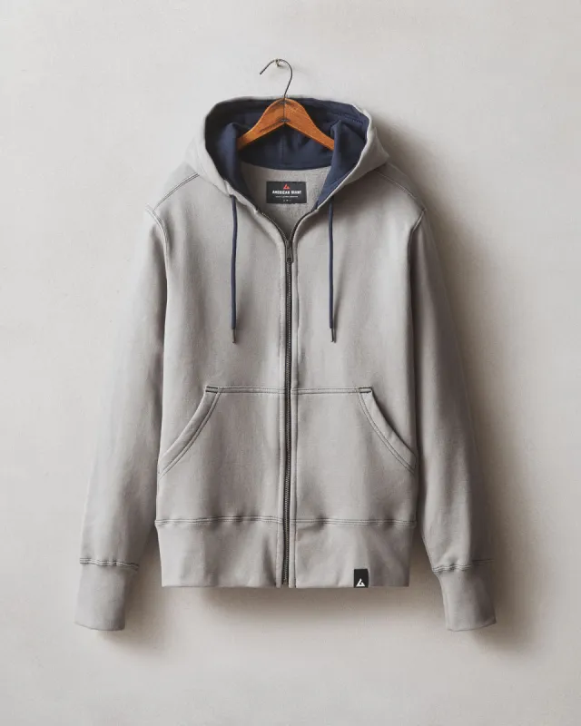Men's Classic Full Zip Tonal Blocked - Silent Storm sold by American Giant