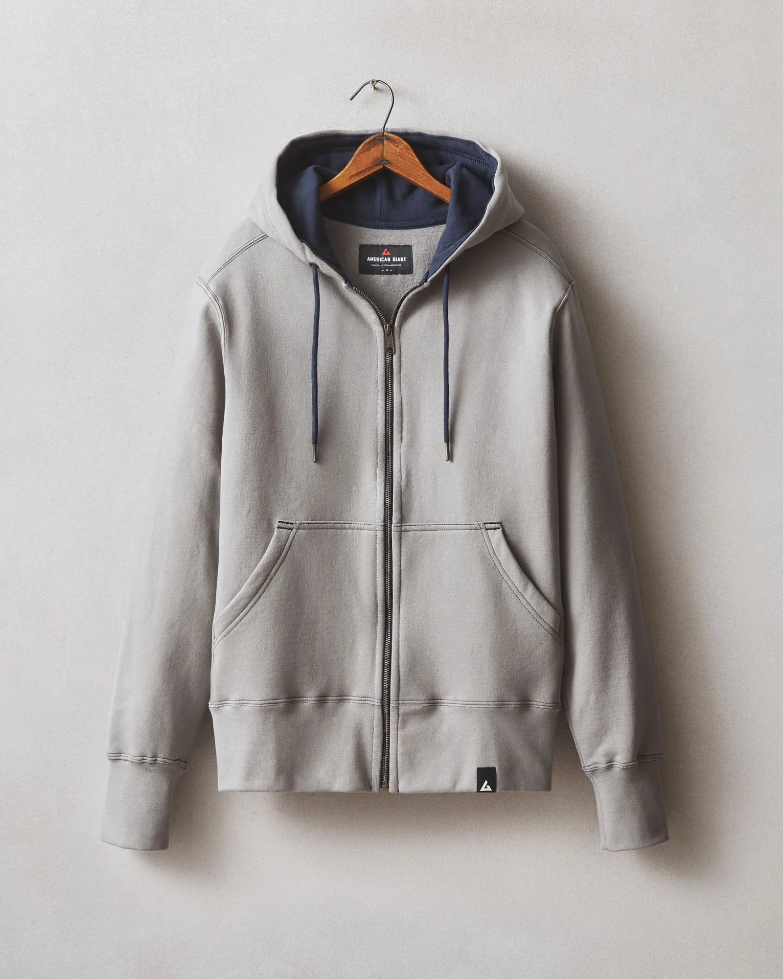 Men's Classic Full Zip Tonal Blocked - Silent Storm sold by American Giant