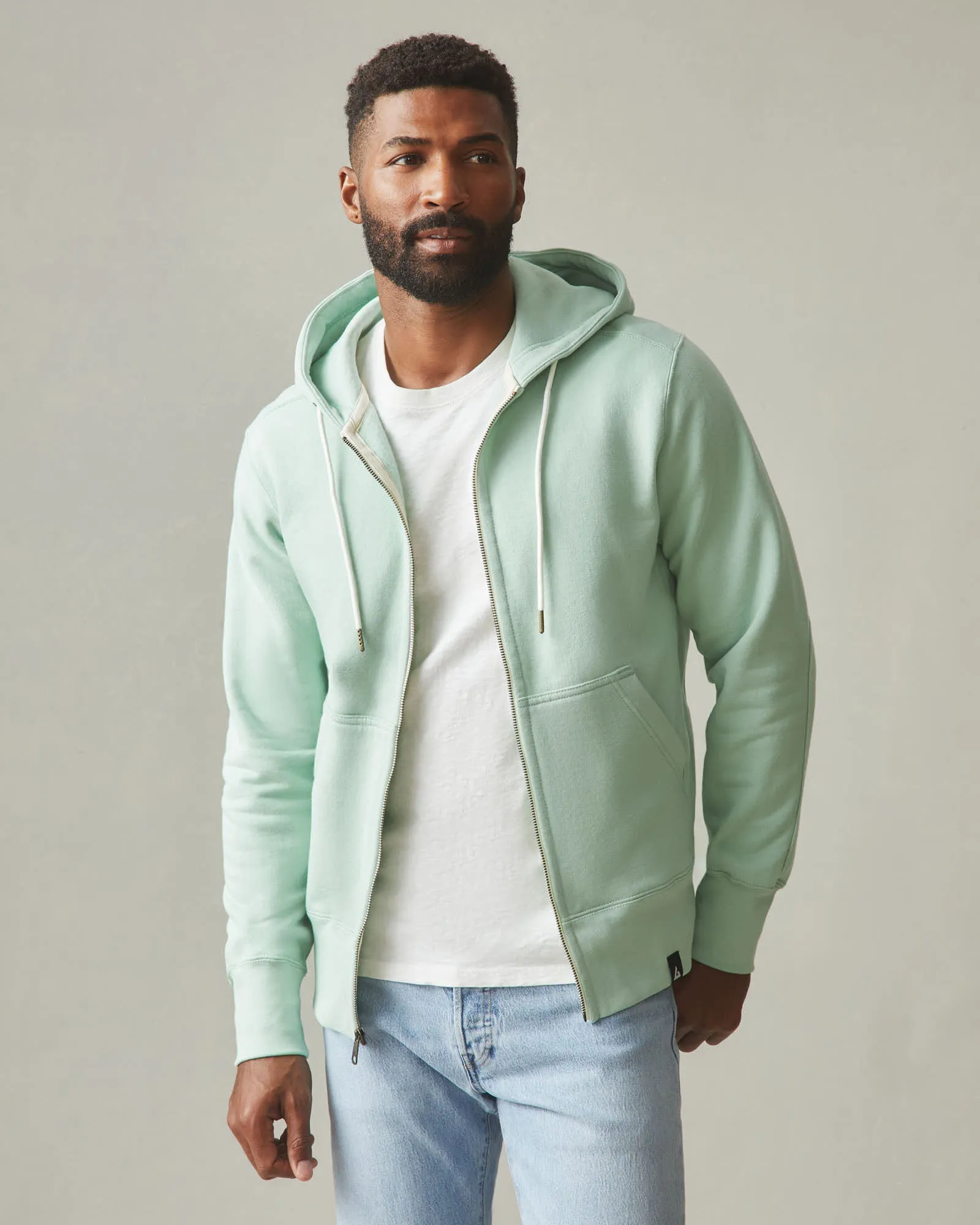 Men's Classic Full Zip - Grayed Jade sold by American Giant