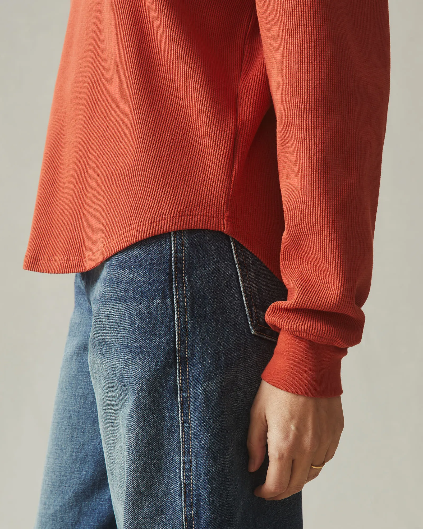 Women's Thermal Crew - Tiger Lily sold by American Giant product image thumbnail 2