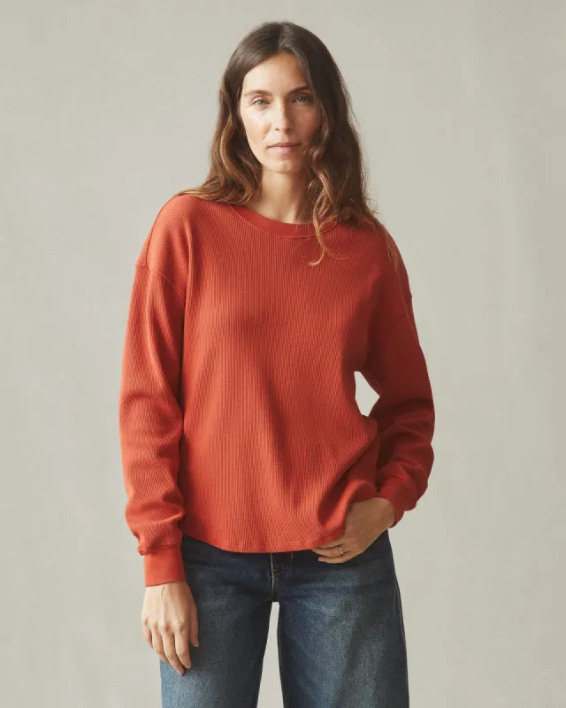 Women's Thermal Crew - Tiger Lily sold by American Giant