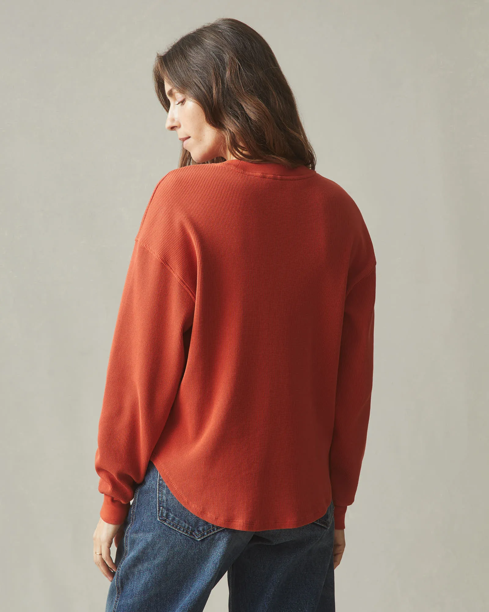 Women's Thermal Crew - Tiger Lily sold by American Giant product image thumbnail 4