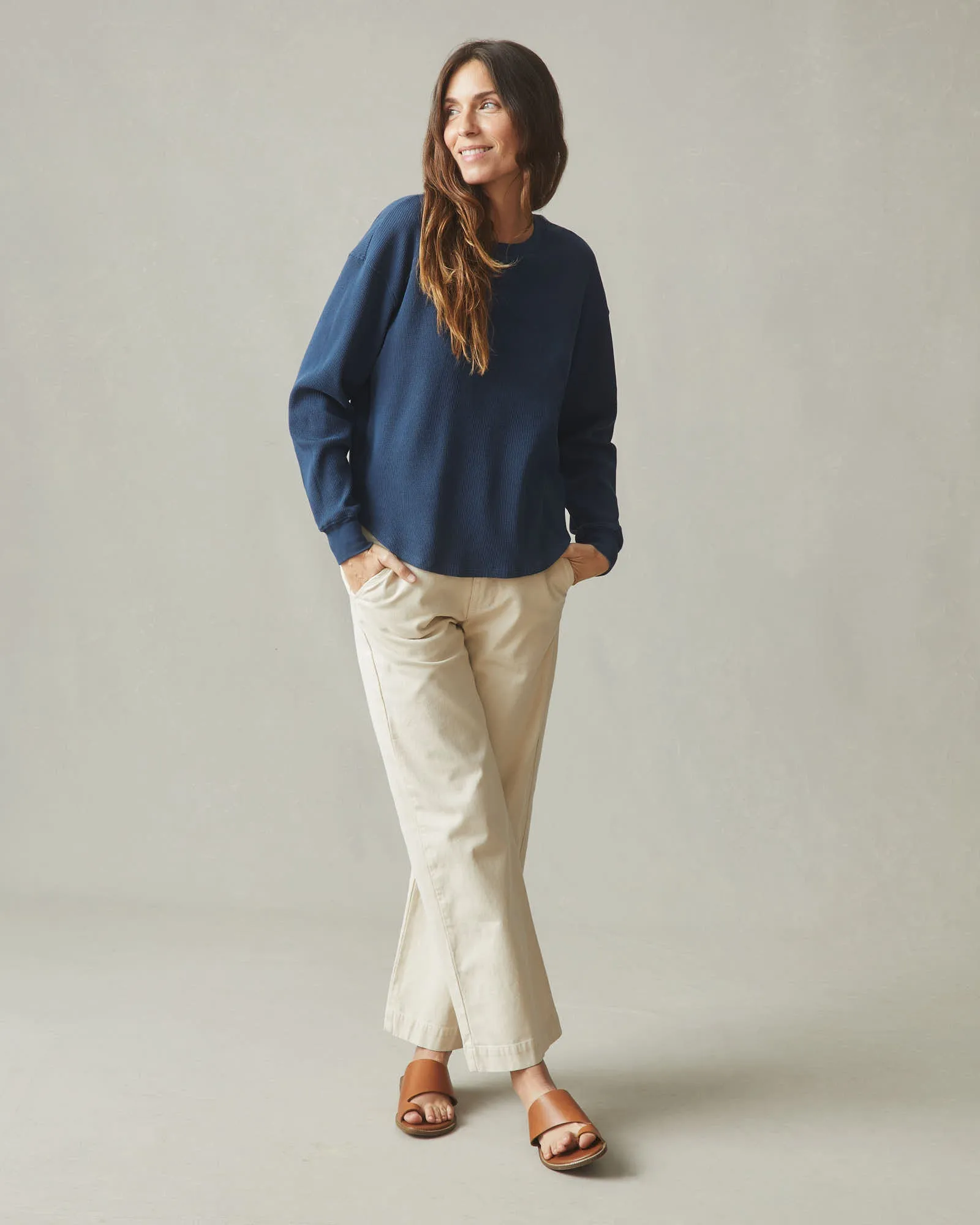 Women's Thermal Crew - Marine Navy sold by American Giant product image thumbnail 5