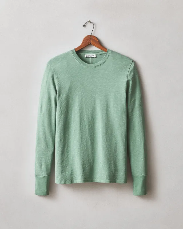 Premium Slub Crew Tee Long Sleeve - Fern sold by American Giant