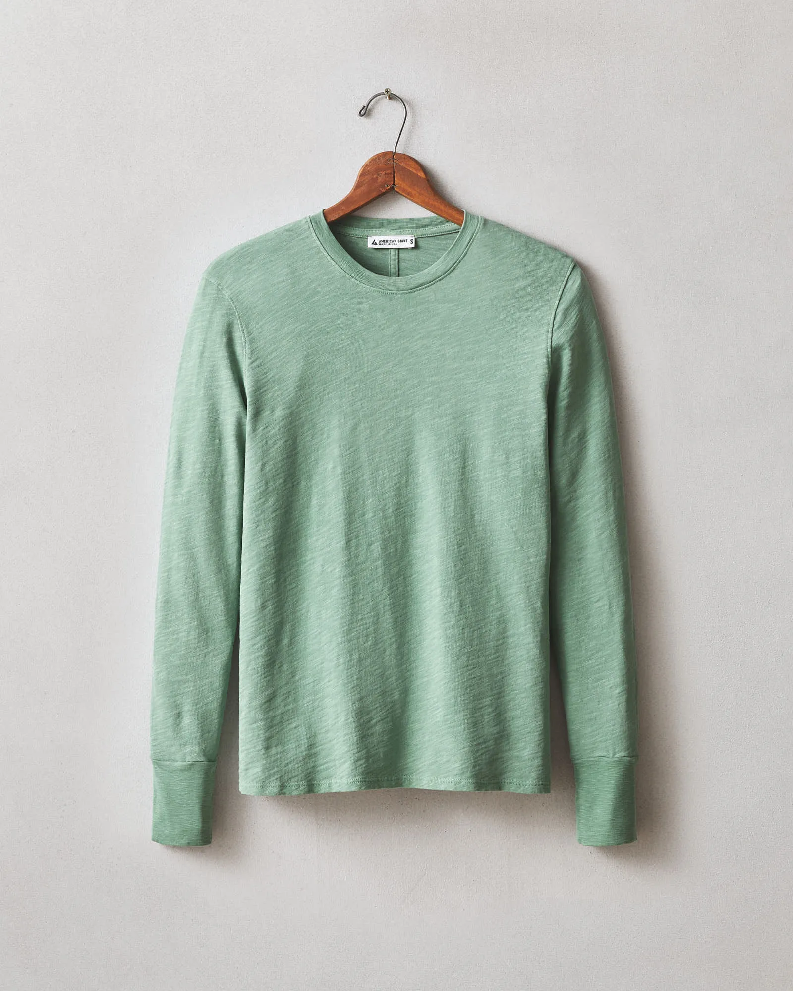Premium Slub Crew Tee Long Sleeve - Fern sold by American Giant