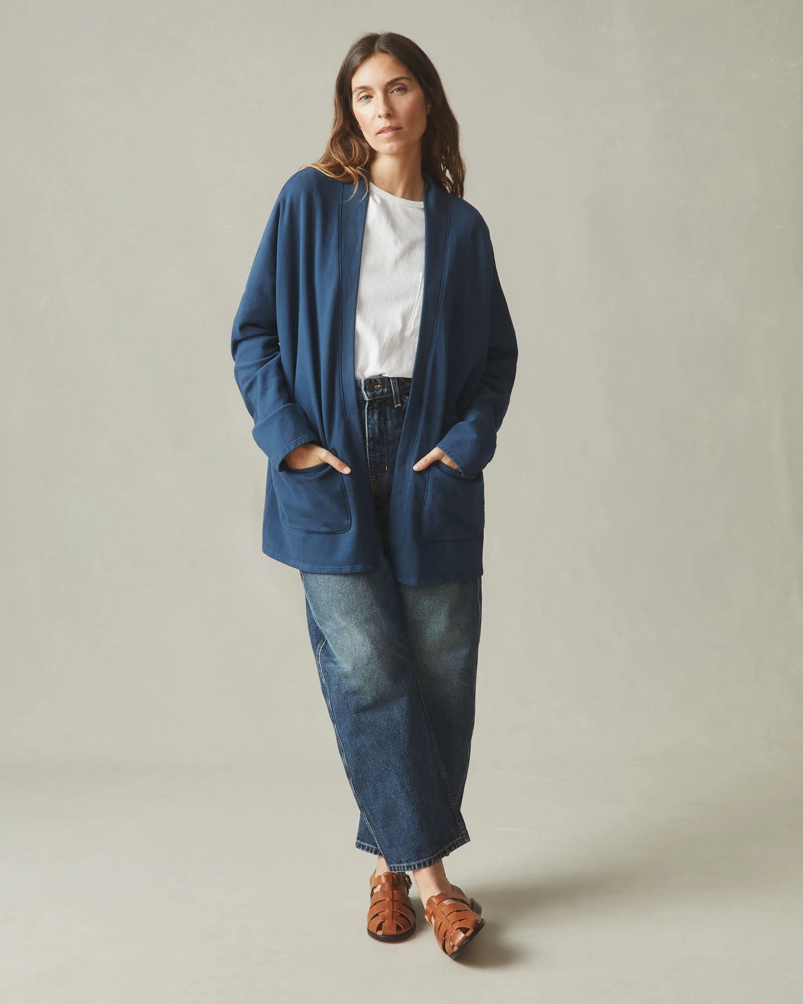 Women's French Terry Cardigan - Marine Navy sold by American Giant product image thumbnail 5