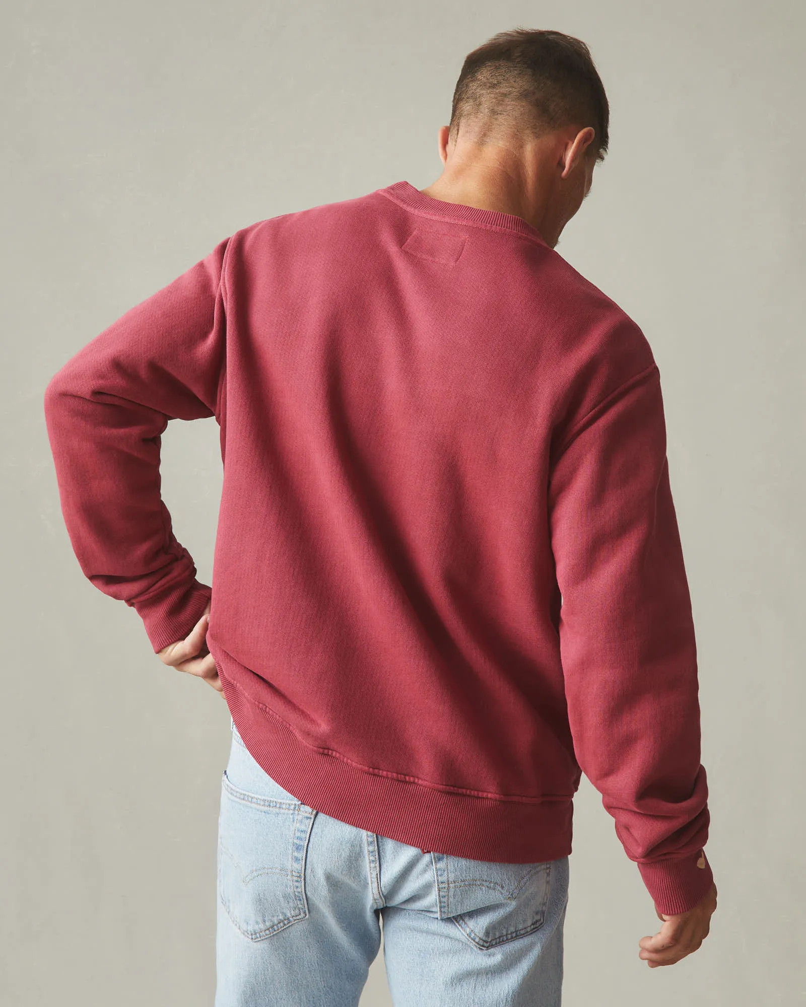 Unisex Relaxed French Terry Crew Sweatshirt - Valentine's Day - Bonfire Red sold by American Giant product image thumbnail 4