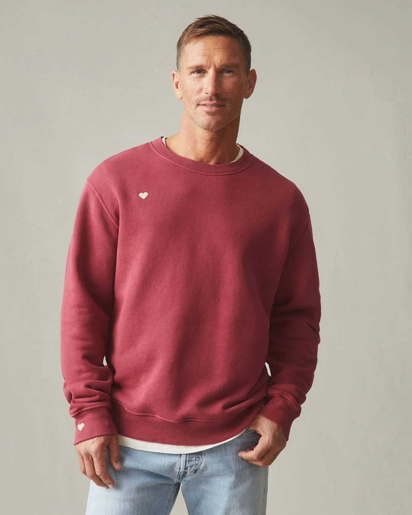 Unisex Relaxed French Terry Crew Sweatshirt - Valentine's Day - Bonfire Red sold by American Giant product image thumbnail 2