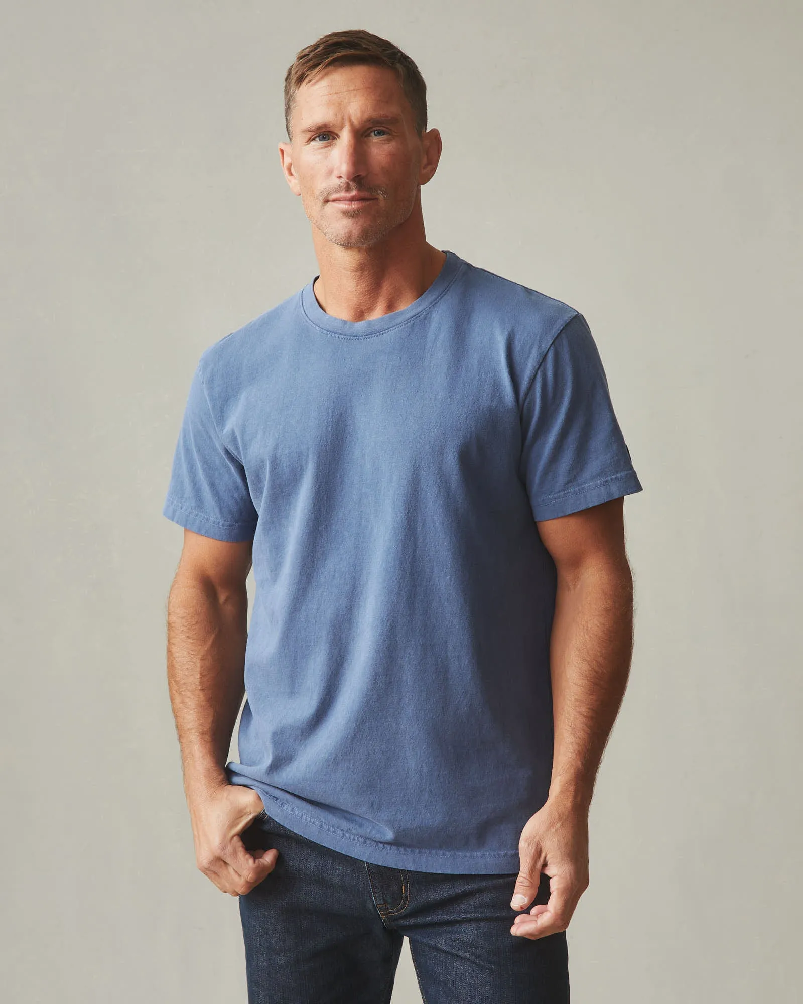 Men's Vintage Crew Tee - Washed Blue Jean sold by American Giant